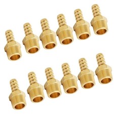 Hose Connector 12 PCS 3/8 Inch Barb x 3/8 Inch NPT Male Pipe Brass Fitting