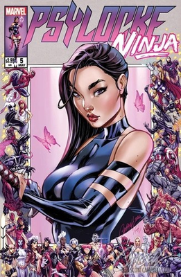#ad PSYLOCKE NINJA #5 J SCOTT CAMPBELL ANNIVERSARY BORDER NM $44.95
