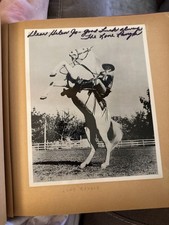 Vintage Autographed The Lone Ranger Clayton Moore & Silver Rearing Horse Photo