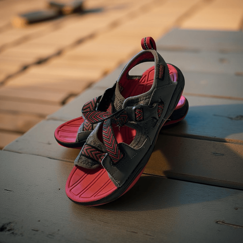 Sandali Keen Big Kids Rock Iguana Nastro Rosso Gargoyle Taglia 3