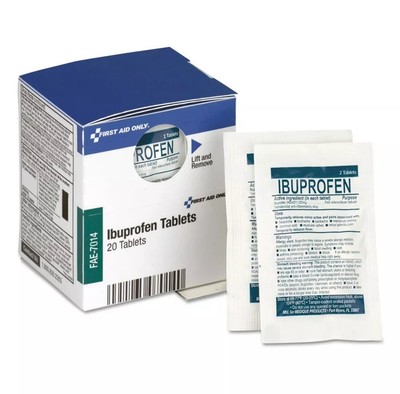 First Aid Only FAE7014 20-Piece Over the Counter Pain Relief Medication New