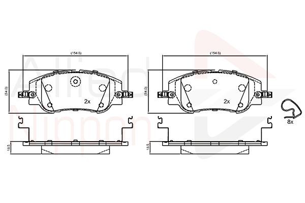 Brake Pad Set For Disc Front Fits Citroën C4 C4 X Peugeot ALLIED NIPPON ADB04026