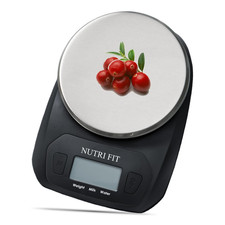 Digital Kitchen Food Scale 11lb Stainless Steel Panel Tare Grams Oz LCD Black