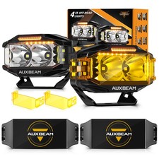 Auxbeam 4 Side Shooter Led Driving Light Bar Fog Ditch Pods Amber Drl Offroad