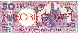 Poland 1990 UNC 50 Zlotych Bank Note