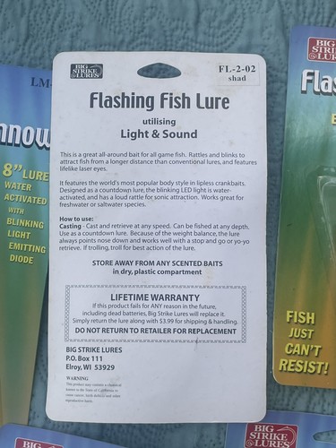 114 NOS Fishing Big Strike Lures Flashing Sonic Battery Bass Pike & Salt Water - Afbeelding 12 van 24