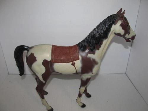 Vintage Marx Pinto Horse Storm Cloud Johnny West Collection w/Saddle #2