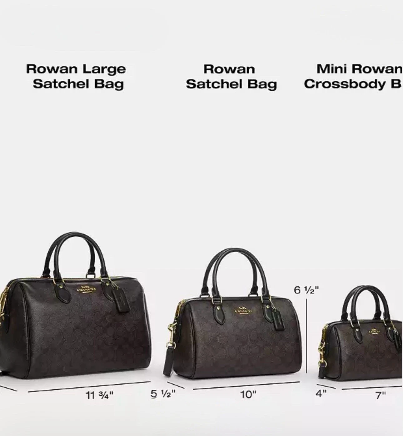 Borsa Coach Rowan nera CH282 nuova con etichetta