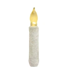 The Hearthside Collection 4" Rustic White Timer Battery Taper Candle