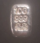 10 Gram .999 Fine Silver Bar Hand Poured Skull And Crossbone