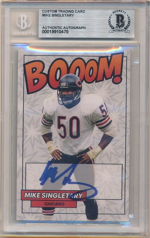 MIKE SINGLETARY SIGNED AUTOGRAPH BOOM CUSTOM CARD BEARS BGS AUTHENTIC AUTO SP