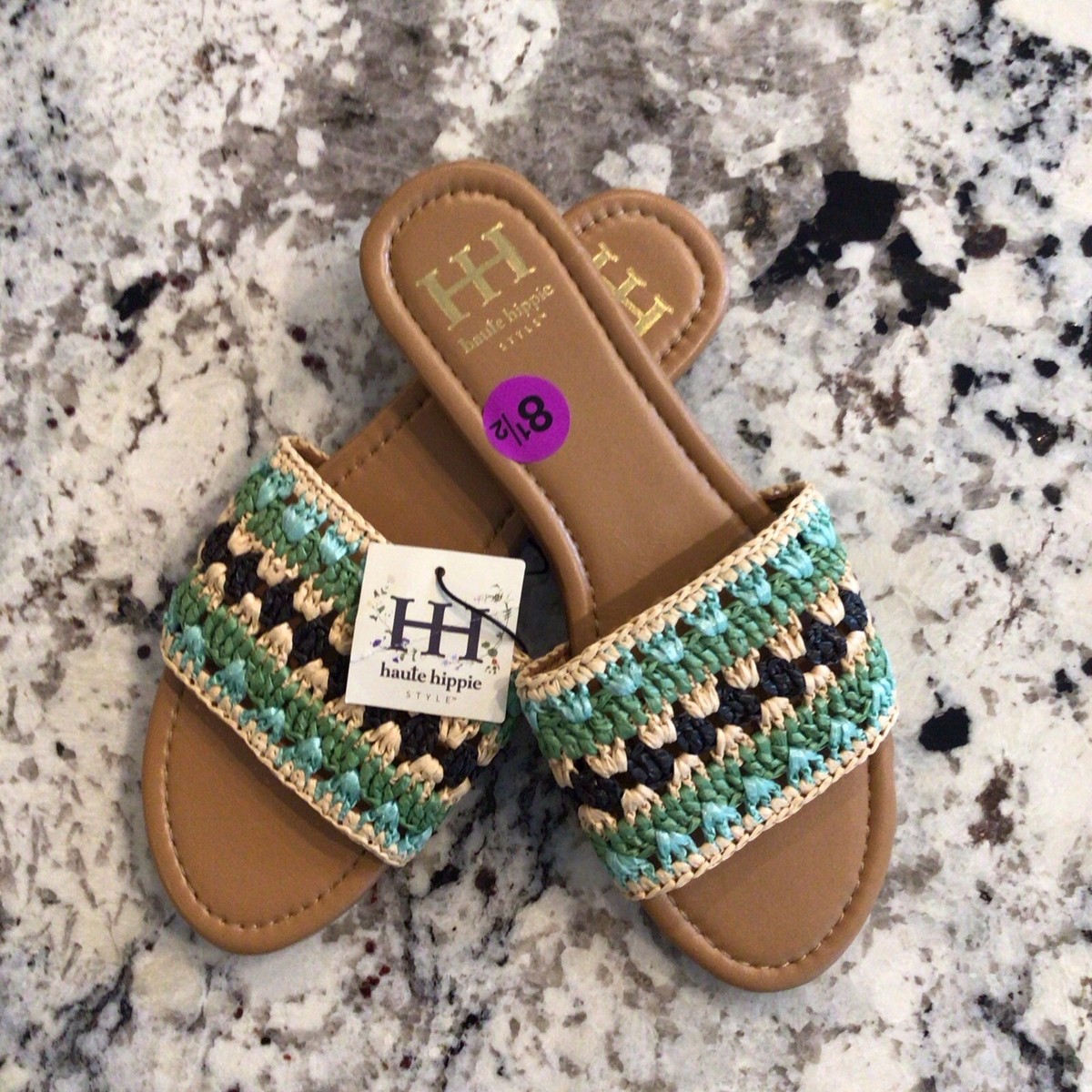 Hippie Slippers Boho Styles Slippers Brown Leather Sandals Woman