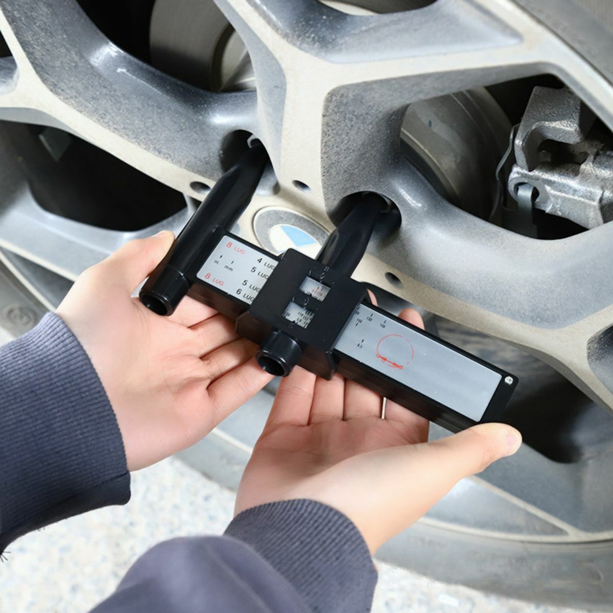 Wheel Rim Bolt Pattern Sliding PCD Measuring Tool Gauge Ruler 8 Holes ...