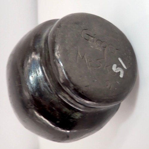 Santa Clara Carved Black Pottery Signed Ginger Mesko 01 Seed Bowl Rustic Vintage - Picture 7 of 11