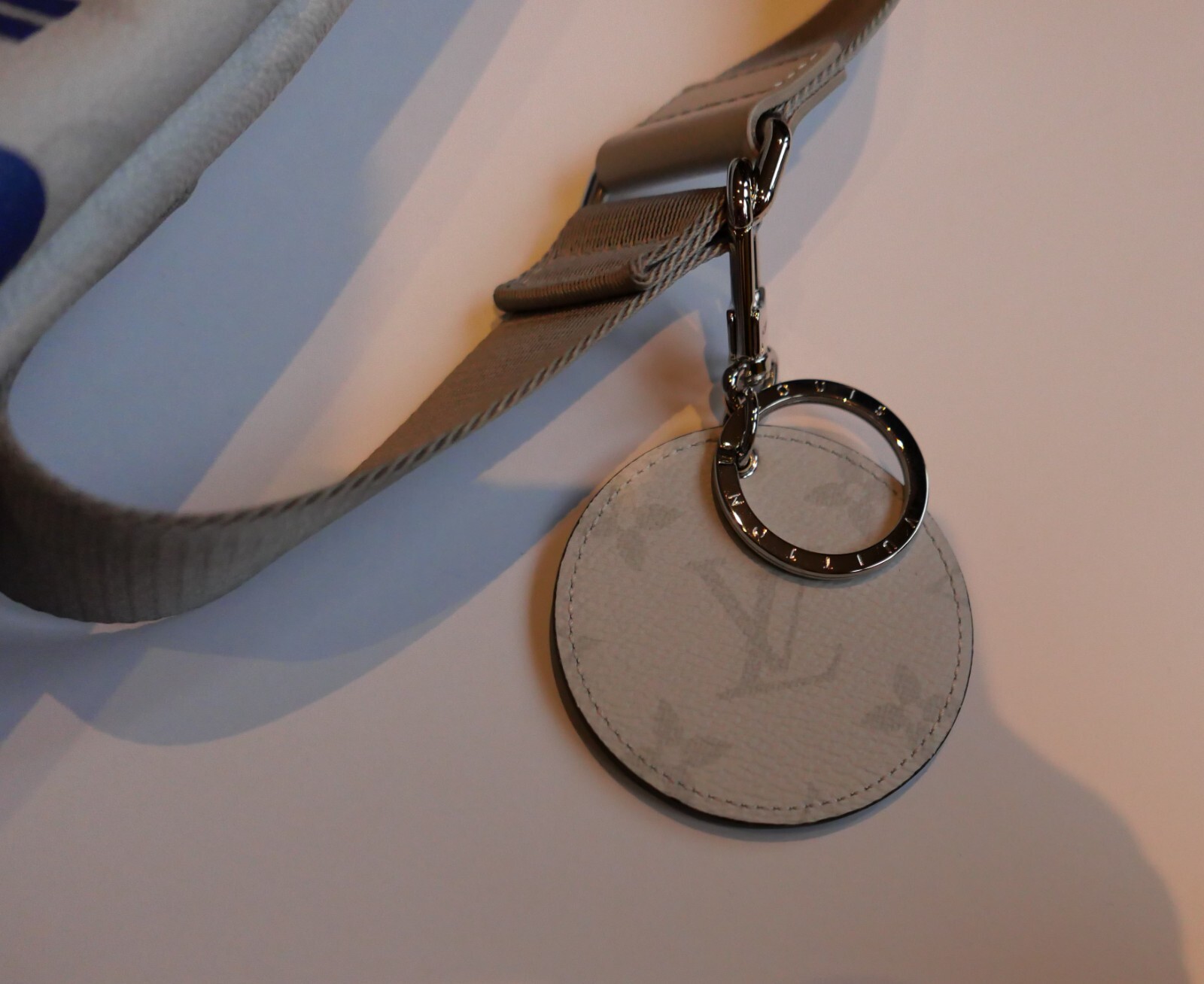 Louis Vuitton White Antarctica Monogram Chalk Sling Bag Cross Body Zip Charm image 4