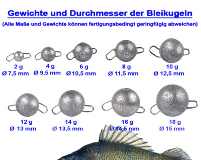 Che-Vorscha Blei Grundblei Angelblei  Variantent:2g/4g/6g/8g/10g/12g/14g/16g/18g