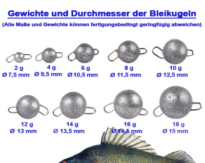 BAVARIA PREMIUM-FISHING TACKLE Che-Vorscha Blei Grundblei Angelblei Variantent:2g/4g/6g/8g/10g/12g/14g/16g/18g
