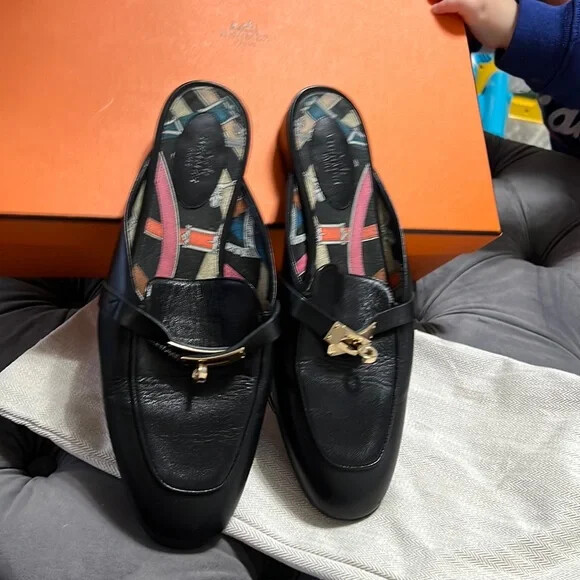 Hermes Oz Mule Goatskin Leather Kelly Pink Gold Buckle Flat Hermes Oz Mule Goatskin Leather Kelly Pink Gold Buckle Flat
