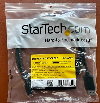 DisplayPort Cable StarTech USB-C to DisplayPort Adapter Cable - 6ft 1.8m Display