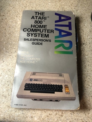 Atari 800 Home Computer System Salesperson’s Guide 1982 Book | eBay