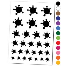 Virus Symbol Solid Temporary Tattoo Water Resistant Set