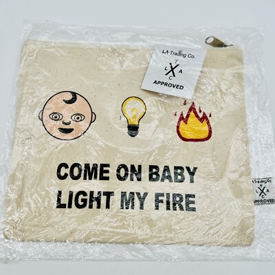 Emoji Canvas Zipper Pouch  Come On Baby Light My Fire  LA Trading Co. 
