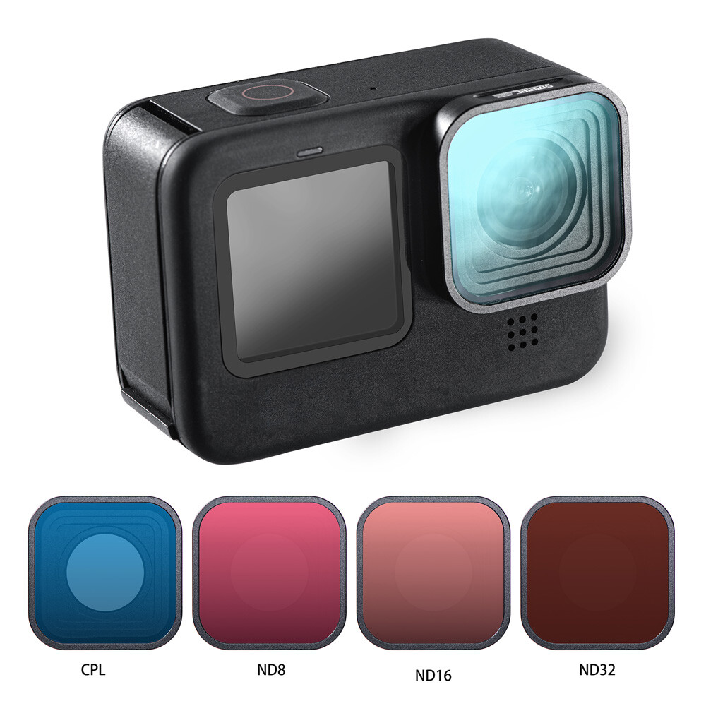 4 Pack Filters Set for GoPro Hero 13/12/11/10/9 Camera ND8 ND16 ND32 CPL Filters-image