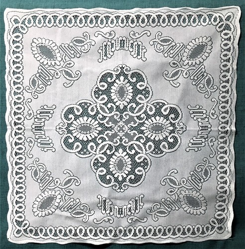 White Lace Table Topper Tablecloth Old World 36" x 36" Cotton Blend Livingroom - Picture 3 of 4