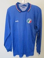 ITALY Italia 1986-90 home football shirt Diadora M long sleeve World Cup vintage
