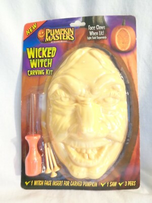 New Pumpkin Masters Wicked Witch Halloween Carving Kit Insert For Carved Pumpkin