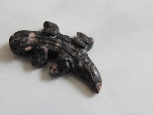 handcarved LIZARD gecko bead fetish Leopardskin JASPER patterns Make pendant