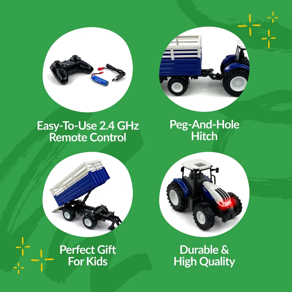 Big Country Toys - 1:24 Scale Remote Control Tractor with Trailer 504 - Image 3 of 4