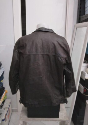 Veste En Cuir Véritable D.G Pour Homme - Taille XXL, Couleur Fauve, Occasion Vintage
