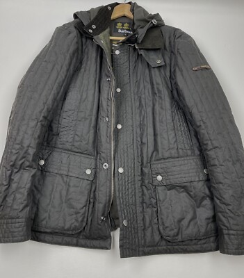 266 Barbour Supa-Convertible Quilted Waxed Cotton Jacket Size L