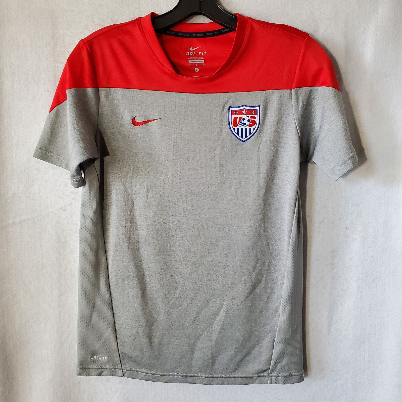 USMNT Soccer Jersey Teen's Large Grey Short Sleeve Nike