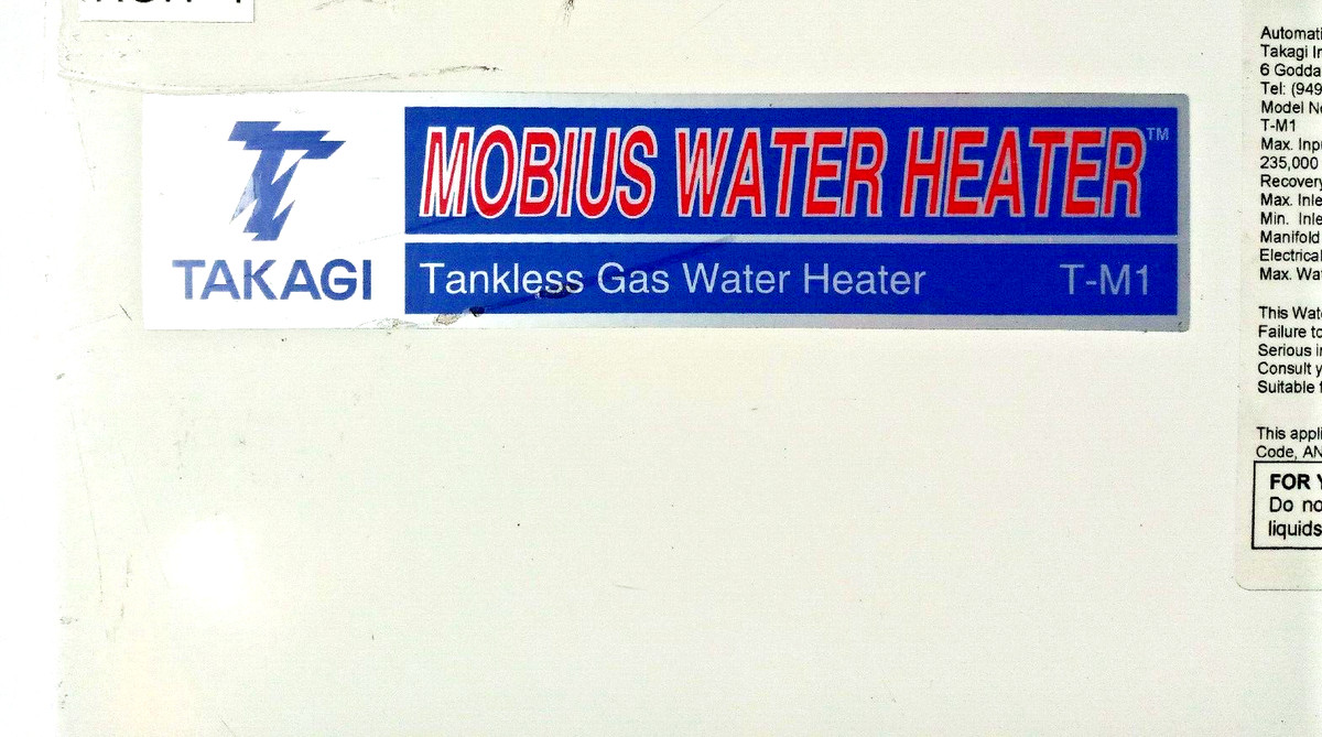 Takagi Gas Mobius T-M1 Tankless Instant Hot Water Heater Indoor/Outdoor  120V | eBay