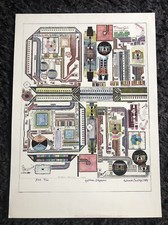 EDUARDO PAOLOZZI RA rare Large Signed SCREENPRINT "German Olympics" 1980