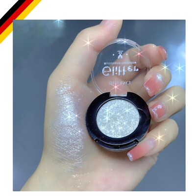 Weißer Glitzer Lidschatten Hochpigmentiertes Eyeshadow für Alltag & Party