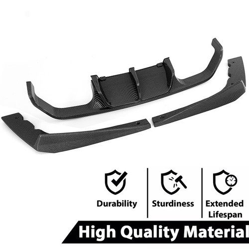 V Style Rear Bumper Diffuser Lip For BMW M3 M4 F80 F82 F83 2015-2020 Carbon Look - Imagen 10 de 16