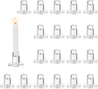 Nuptio Kerzenhalter Glas KerzenstäNder Stabkerzen - 10Er Stabkerzenhalter