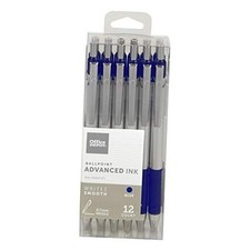 Advanced Ink Retractable Ballpoint Pens, Needle Point, 0.7 mm, Silver Barrel,