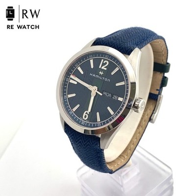 Hamilton Navy Herringbone Automatic Watch Day Date From Japan