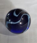 A Wonderful Large Collectible Cobalt Blue Glass Swirl Vintage Marble — photo 6