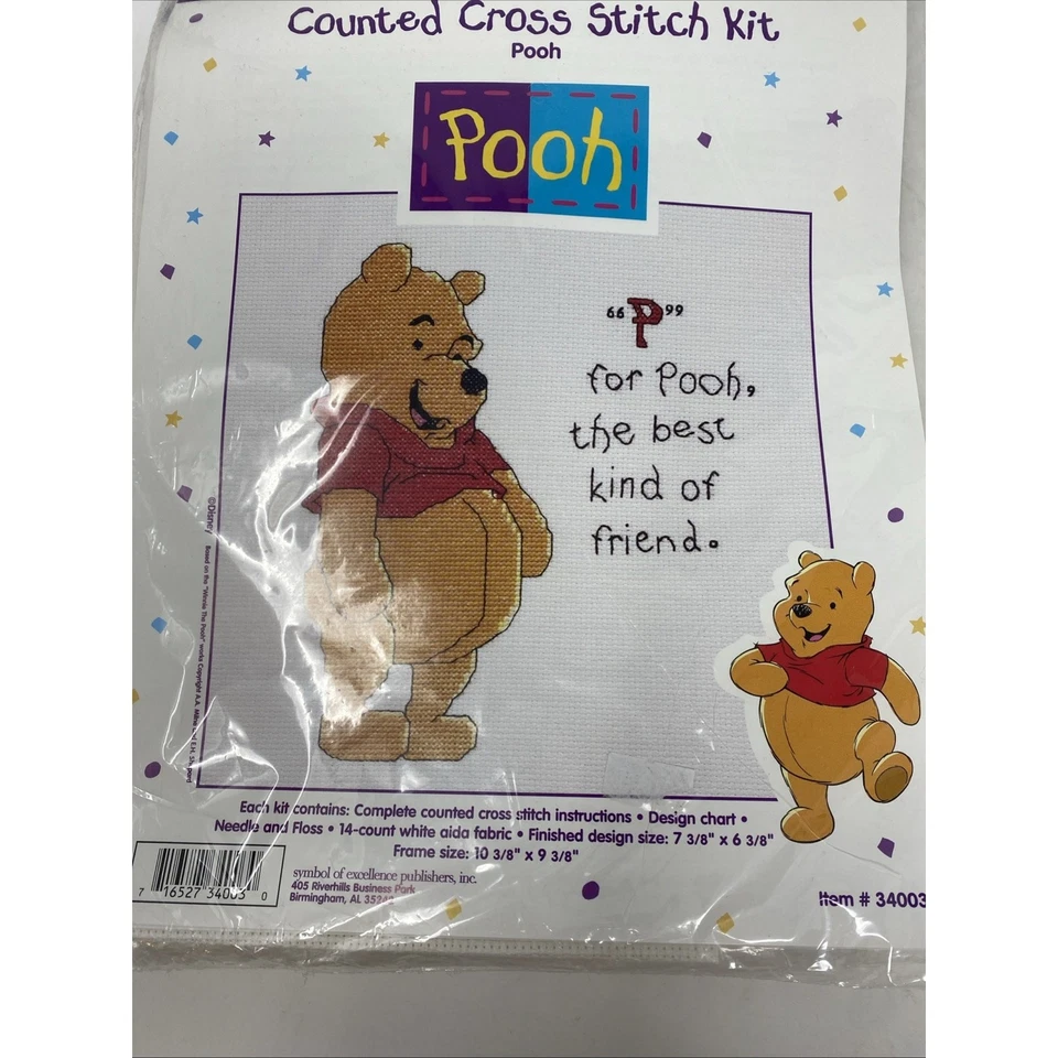 Lote de 3 Disney Winnie the Pooh Kit Punto de Cruz Contado Tigger Navidad NUEVO Foto 4 de 4