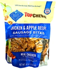 Blue Buffalo Top Chews Chicken & Apple Recipe 100% Natural Dog Treats EXP 12/26