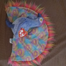 Ty Beanie Baby Flashy the Peacock DOB December 30, 2000 MWMT Free Shipping