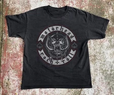 Motorhead Rock & Roll Logo Band T-shirt, Unisex Black T-shirt, Size S-5XL