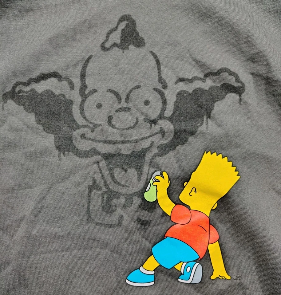 MAD ENGINE Los Simpson Sudadera con Capucha Hombre’s M Gris Bart Krusty Graffiti Pullover Foto 2 de 4