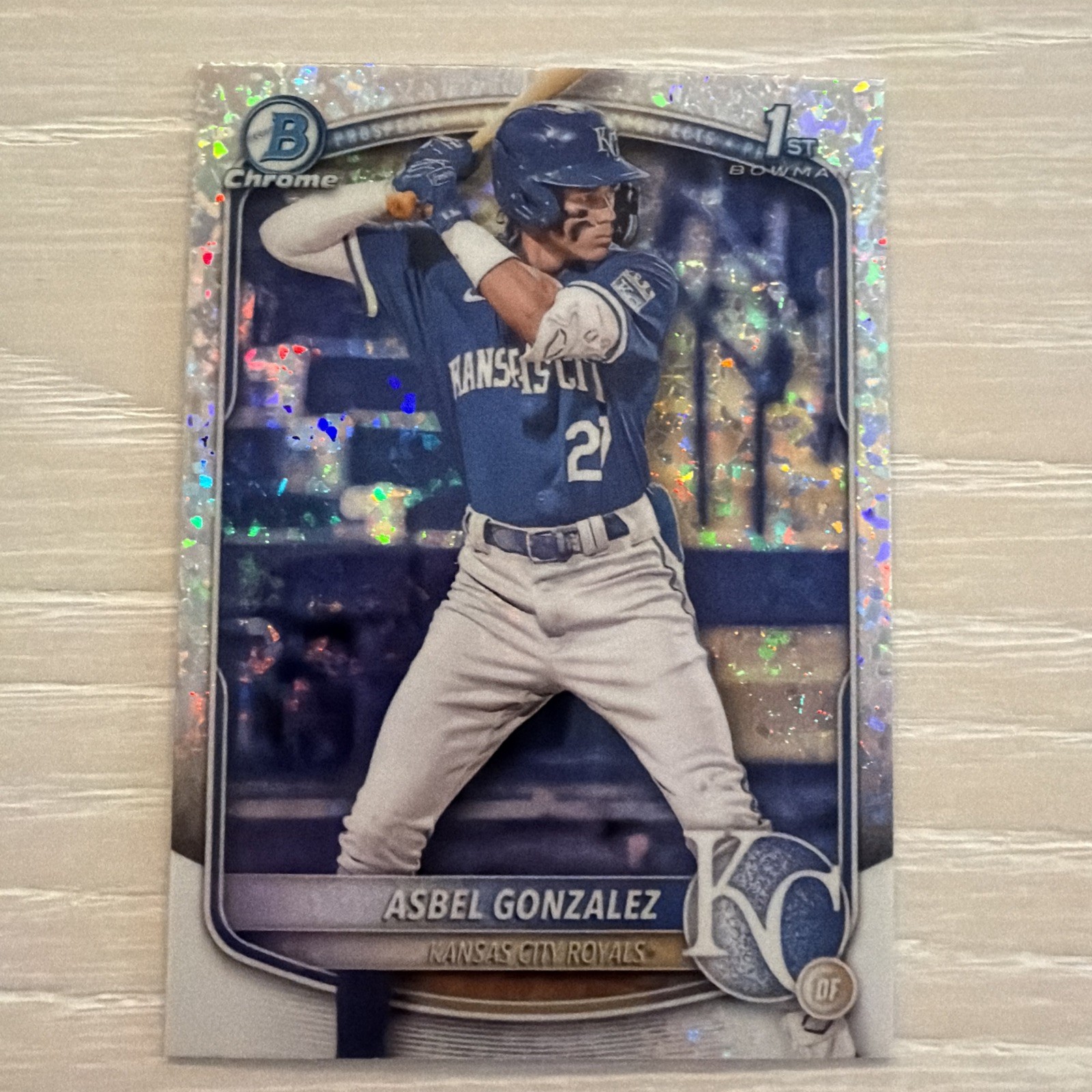 2025 Bowman 1st Chrome Asbel Gonzalez Mini-Diamonds Refractor #BCP-4 KC Royals