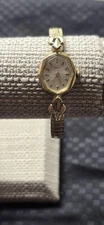 Vintage Timex Ladies Watch Gold Tone Hexagonal Face Speidel Band Manual Wind 6in
